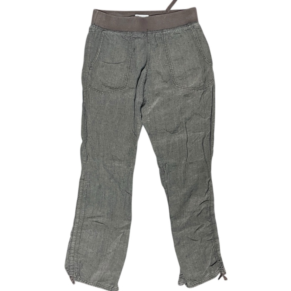 Toad & Co Green Gray Linen Pull On‎ Casual Pants Outdoor Weekend Hiking Women XS